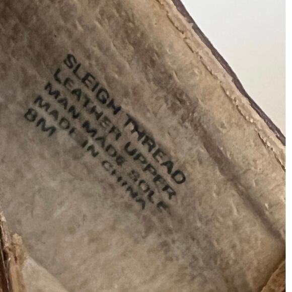 Aerosoles Sleigh Thread Peep Toe Brown Leather Wedge Heels - 8 - Picture 7 of 8